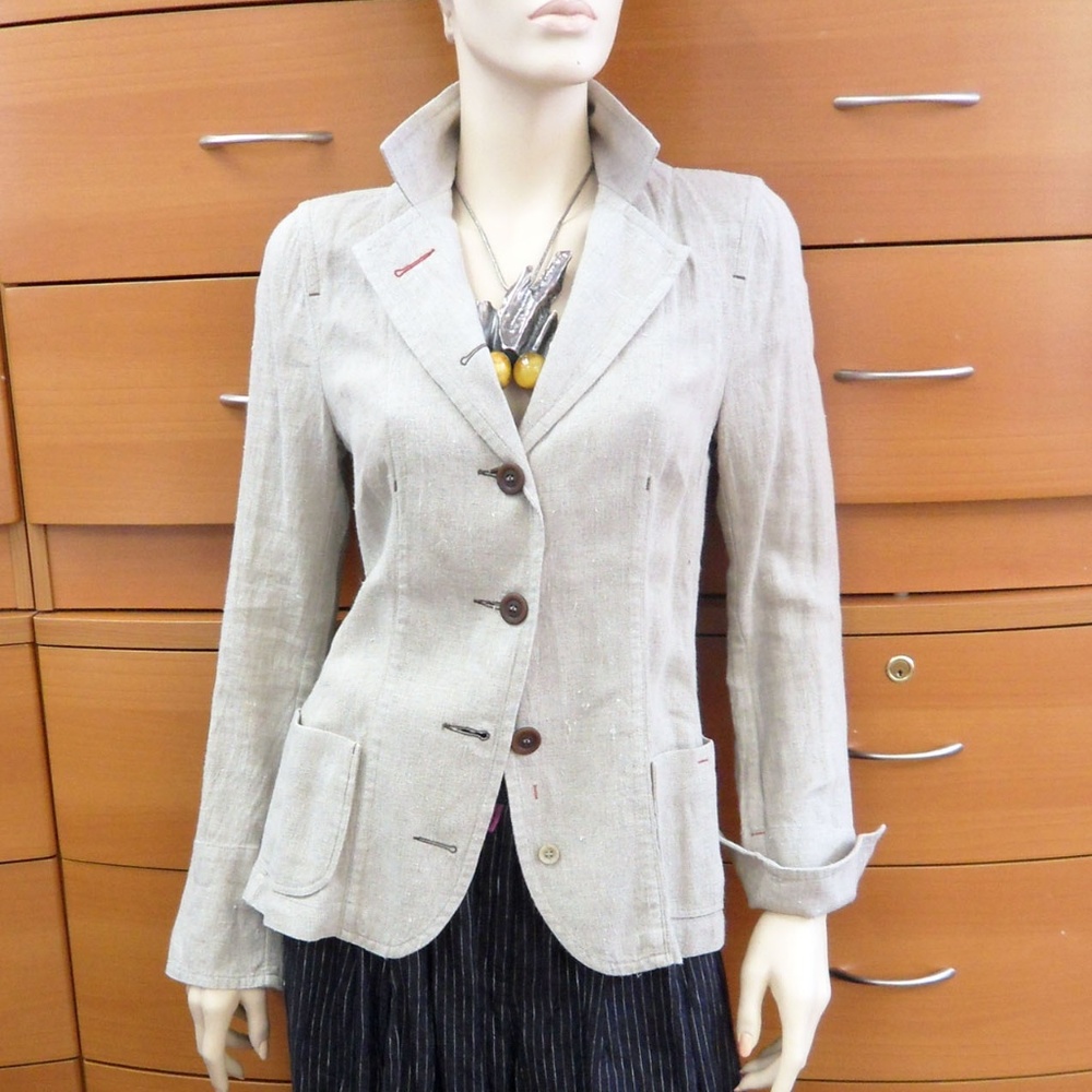 RAW LINEN POCKET BLAZER HANDMADE IN EUROPE